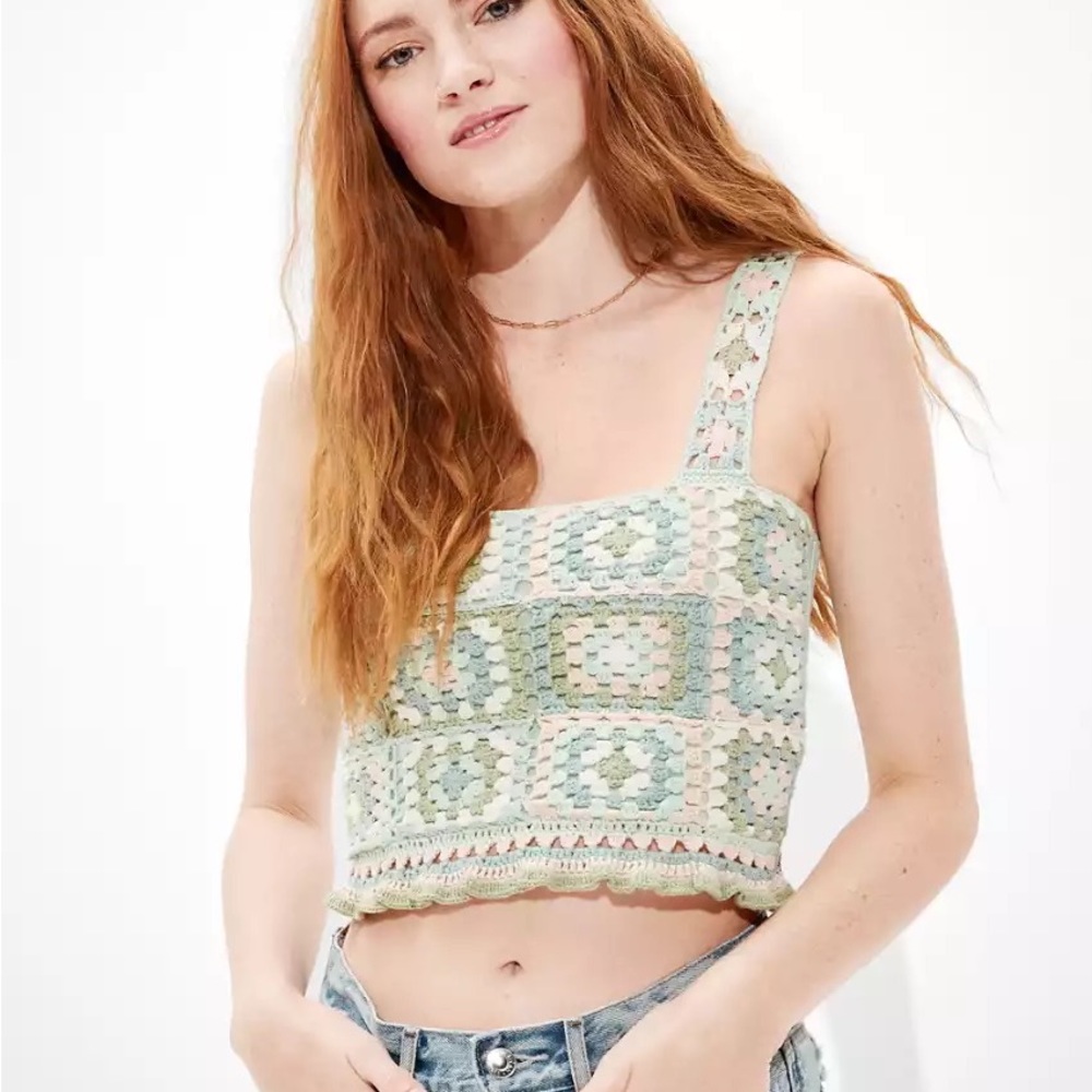 American Eagle Crochet tank